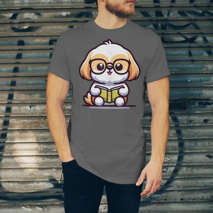 Adorable Book Lover Shih Tzu With Reading Glasses Cute Unisex Jersey T-Shirt Adorable Book Lover Shih Tzu With Reading Glasses Cute Unisex Jersey T-Shirt