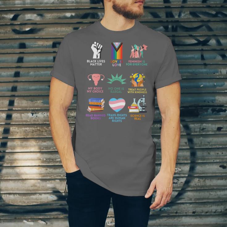 Ally Anti Trump Liberal BLM Love Is Love Banned Books Icons Unisex Jersey T-Shirt
