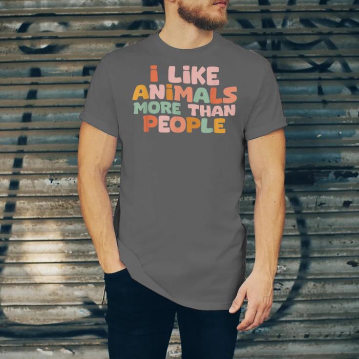 I Like Animals More Than People Sarcastic Introvert Unisex Jersey T-Shirt