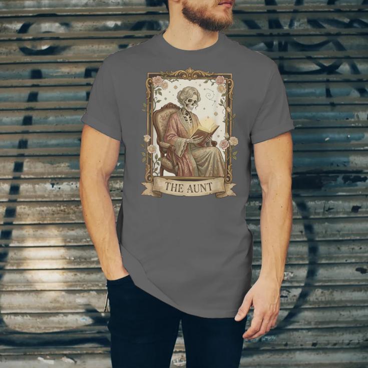 The Aunt Tarot Card Women Skeleton Aunty Book Lover Unisex Jersey T-Shirt