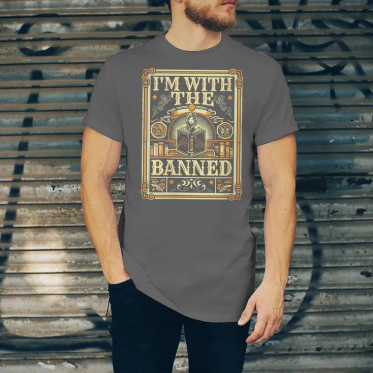 Banned Books Librarian Book Readers I m With The Banned Unisex Jersey T-Shirt