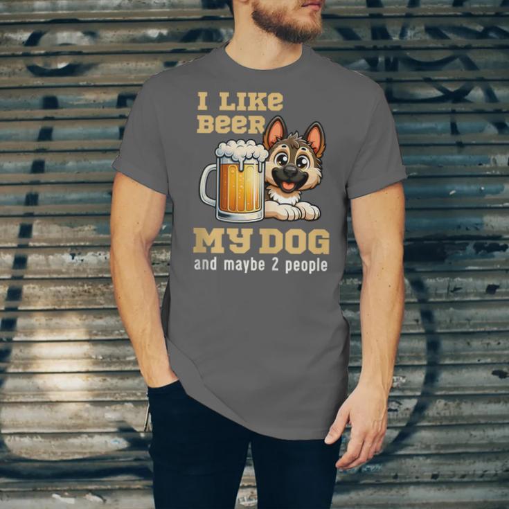 I Like Beer My Dog And Maybe 2 People Introvert Pun Unisex Jersey T-Shirt I Like Beer My Dog And Maybe 2 People Introvert Pun Unisex Jersey T-Shirt