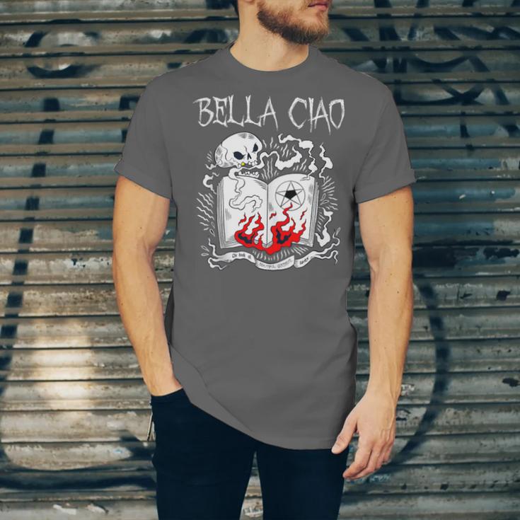 Bella Ciao Goodbye Beautiful Skull Book Of Dark Magic Occult Unisex Jersey T-Shirt Bella Ciao Goodbye Beautiful Skull Book Of Dark Magic Occult Unisex Jersey T-Shirt