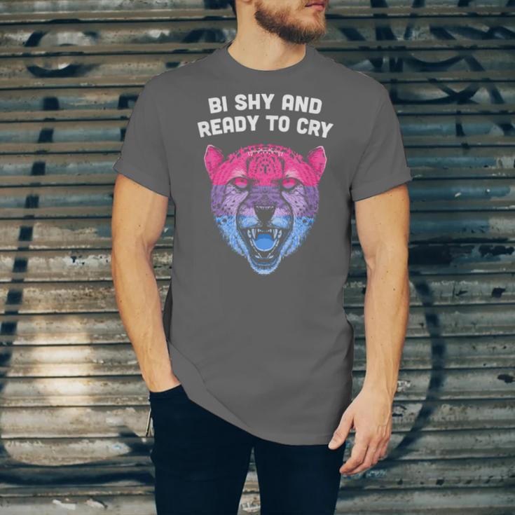Bi Shy And Ready To Cry Bisexual Introvert Bi Pride Unisex Jersey T-Shirt Bi Shy And Ready To Cry Bisexual Introvert Bi Pride Unisex Jersey T-Shirt