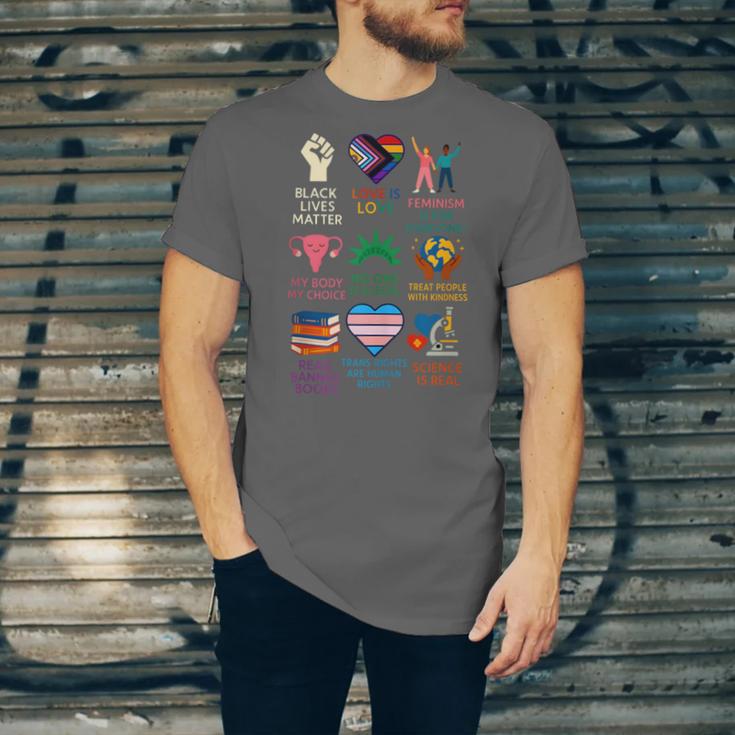 BLM Human Rights Feminism Trans Science Books LGBTQ Kindness Unisex Jersey T-Shirt