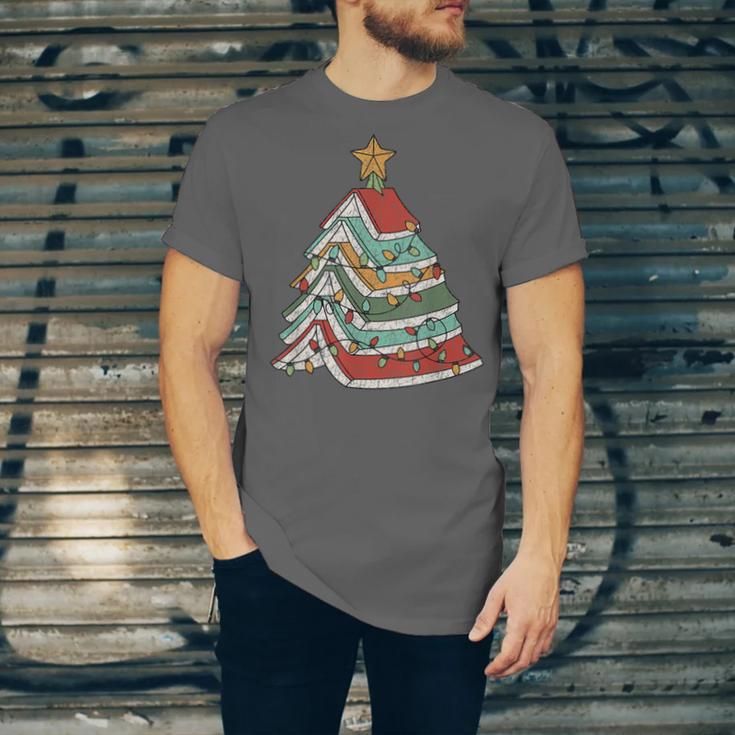 Book Christmas Tree For Librarians Book Lovers Unisex Jersey T-Shirt