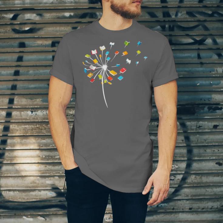 Book Dandelion Reading Lover Bookworm Bookish Librarian Read Unisex Jersey T-Shirt