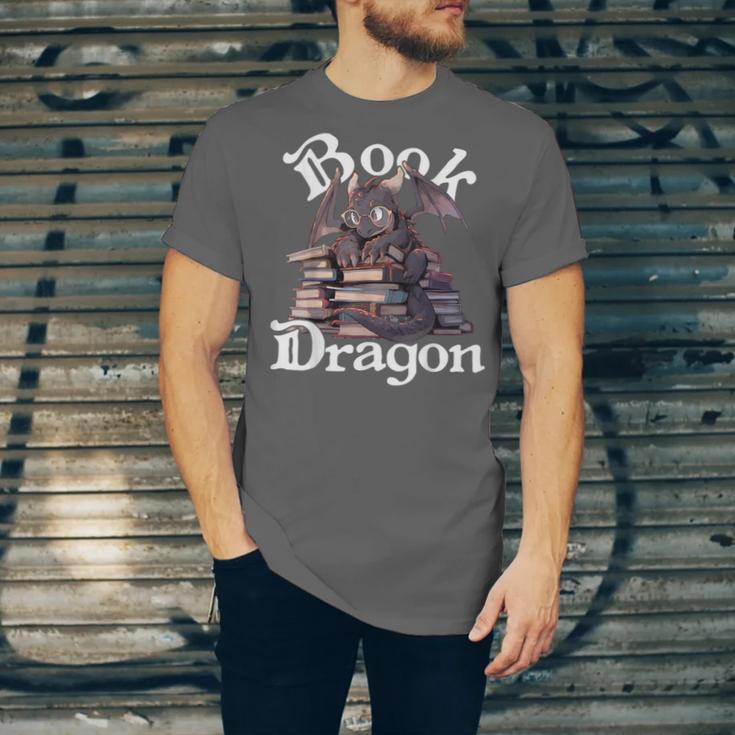 Book Dragon Book Lover Bookworm Book Reader Librarian Unisex Jersey T-Shirt