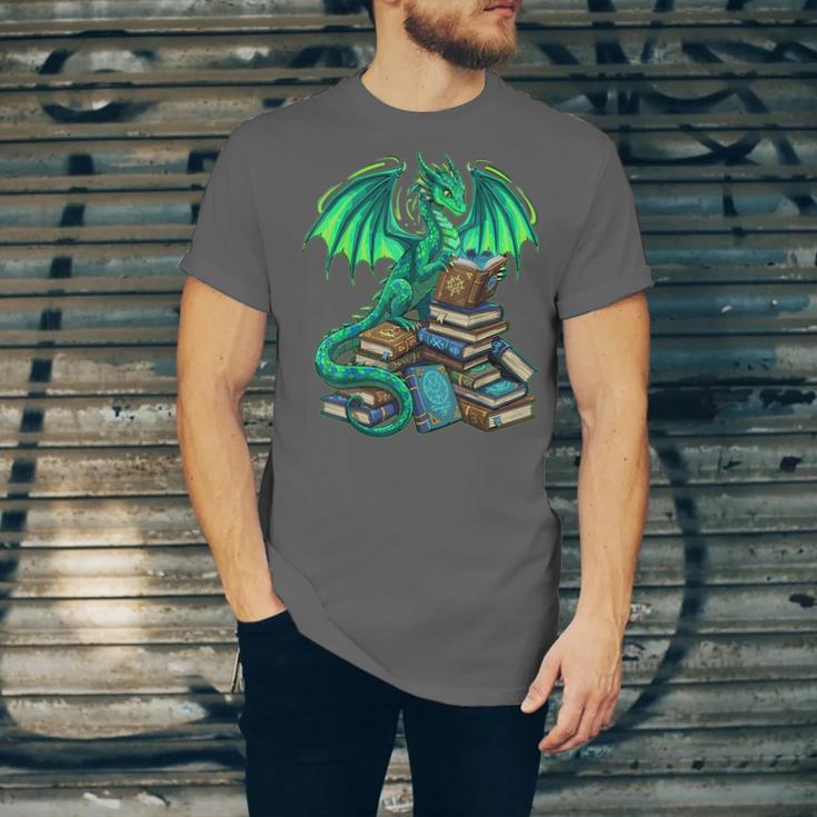 Book Dragon Reading Fantasy Unisex Jersey T-Shirt