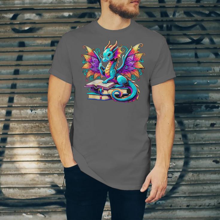 Book Dragon Reading Unisex Jersey T-Shirt