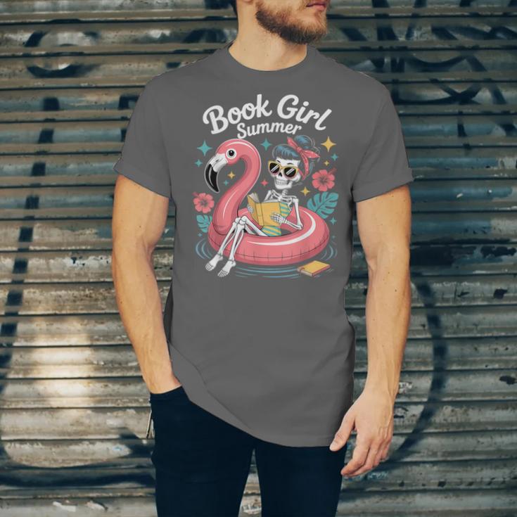 Book Girl Summer Skeleton Reading Books Lovers Beach Unisex Jersey T-Shirt Book Girl Summer Skeleton Reading Books Lovers Beach Unisex Jersey T-Shirt