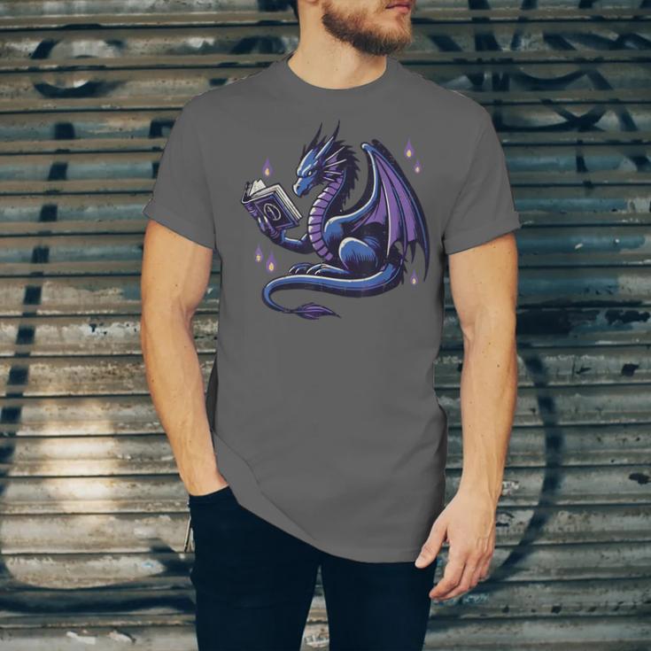Book Lover Dragon Reading Cool Fantasy Women Girls Kids Men Unisex Jersey T-Shirt