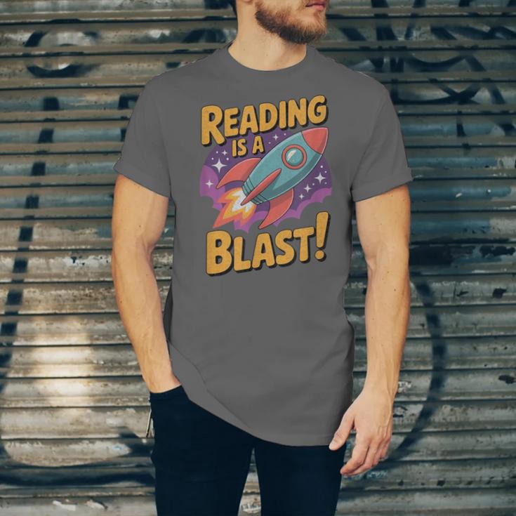 Book Lover Kids And Adults Reading Is a Blast Rocket Ship Unisex Jersey T-Shirt Book Lover Kids And Adults Reading Is a Blast Rocket Ship Unisex Jersey T-Shirt