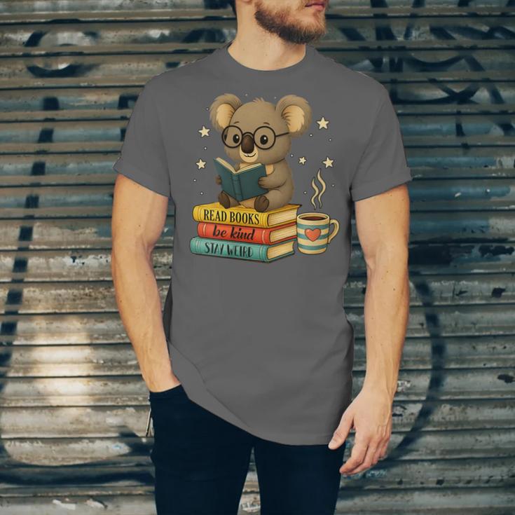 Book Lover Koala Reading Bookish Library Read Books Be Kind Unisex Jersey T-Shirt