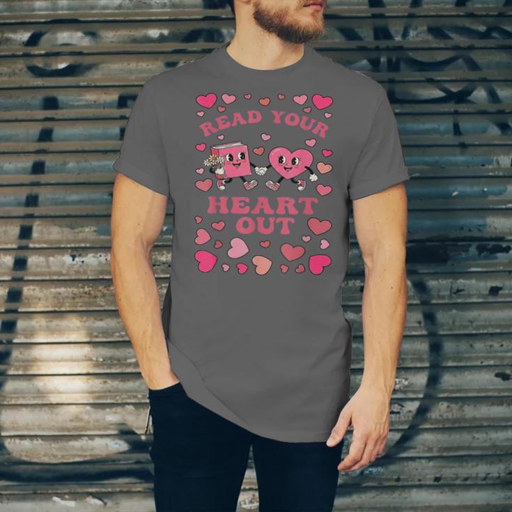 Book Lover Read Your Heart Out Teacher Valentines Unisex Jersey T-Shirt