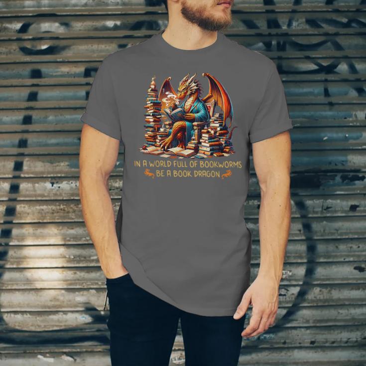 Book Lovers In A World Full Of Bookworms Be A Book Dragon Unisex Jersey T-Shirt