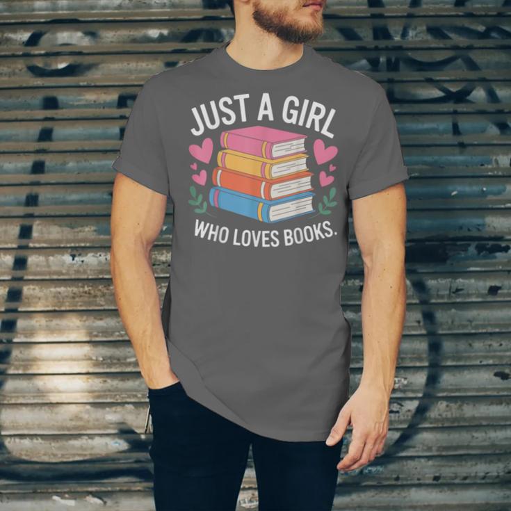 Book Nerd Just A Girl Who Loves Books Literary Enthusiast Unisex Jersey T-Shirt