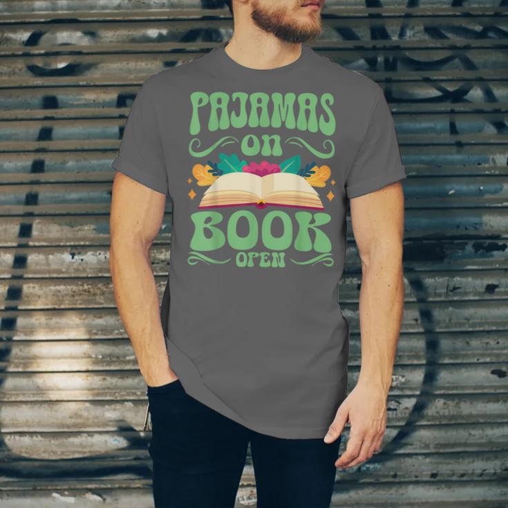 Book And Pajama Pajamas On Book Open Unisex Jersey T-Shirt