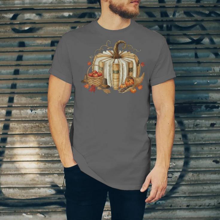 Book Pumpkin Fall Reading Thanksgiving Teacher Librarian Unisex Jersey T-Shirt Book Pumpkin Fall Reading Thanksgiving Teacher Librarian Unisex Jersey T-Shirt