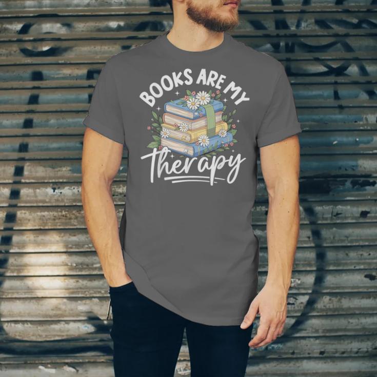 Book Are My Therapy Aesthetic Bookish Reading Unisex Jersey T-Shirt Book Are My Therapy Aesthetic Bookish Reading Unisex Jersey T-Shirt