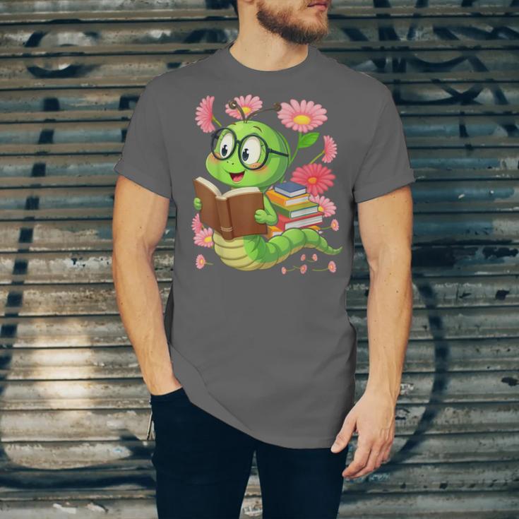 Book Worm Costume World Book Day Cute Kawaii Worm Reading Unisex Jersey T-Shirt