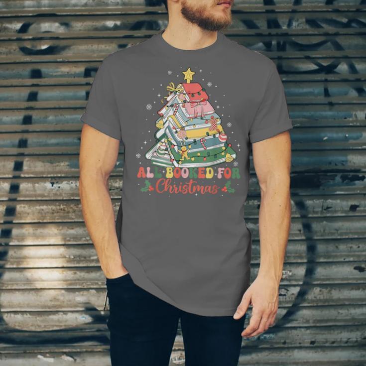 All Booked For Christmas Book Lovers Xmas Tree Lights Unisex Jersey T-Shirt All Booked For Christmas Book Lovers Xmas Tree Lights Unisex Jersey T-Shirt