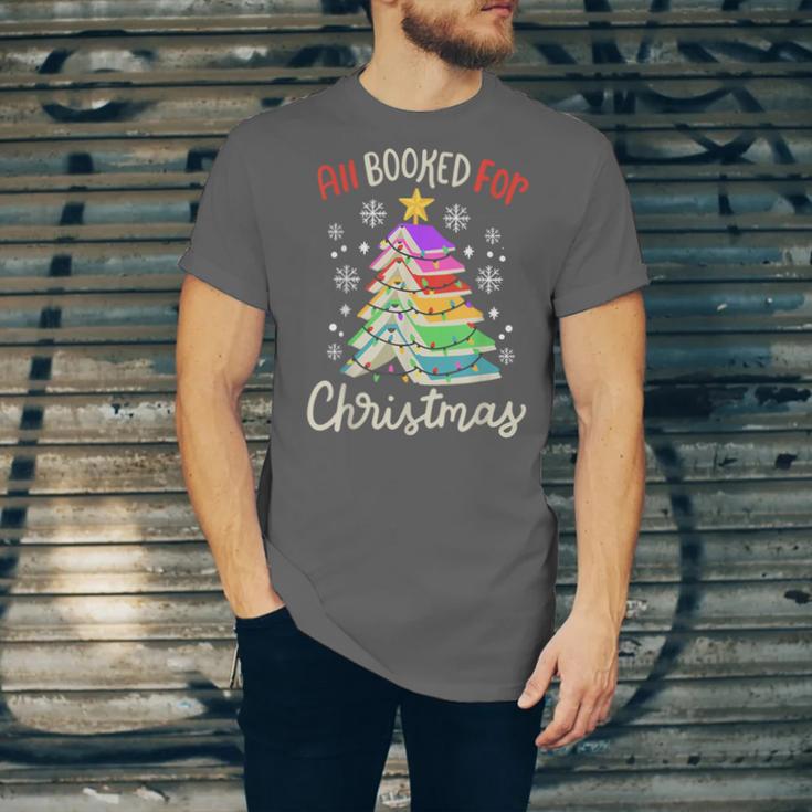 All Booked For Christmas Book Lovers Xmas Tree Women Unisex Jersey T-Shirt