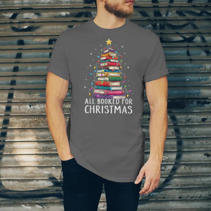 All Booked For Christmas Book Christmas Tree Lights Unisex Jersey T-Shirt All Booked For Christmas Book Christmas Tree Lights Unisex Jersey T-Shirt
