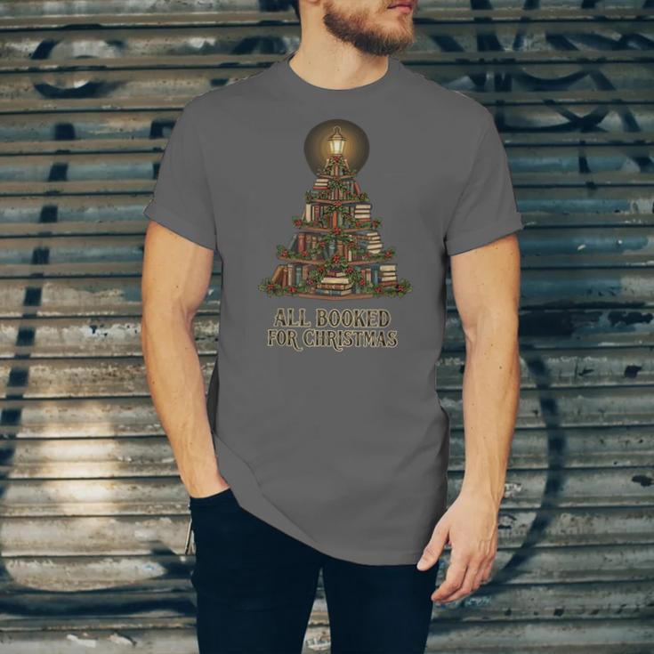All Booked For Christmas Book Tree Book Lover Teacher Unisex Jersey T-Shirt