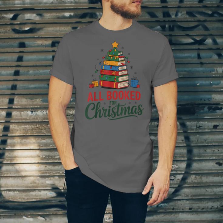 All Booked For Christmas Librarian Reader Xmas Pajama Unisex Jersey T-Shirt