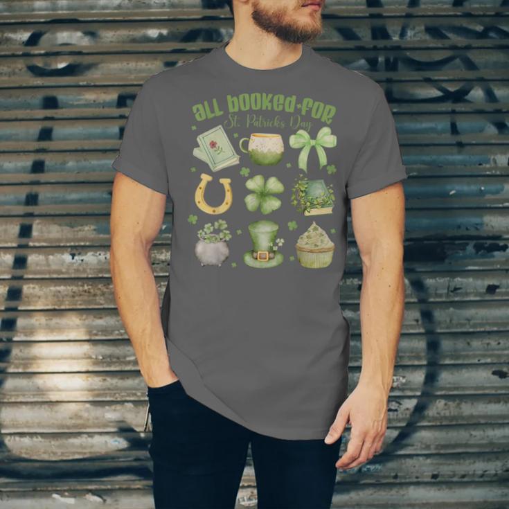 ALL Booked For St Patricks Day Bookish Leprechaun Bookworm Unisex Jersey T-Shirt