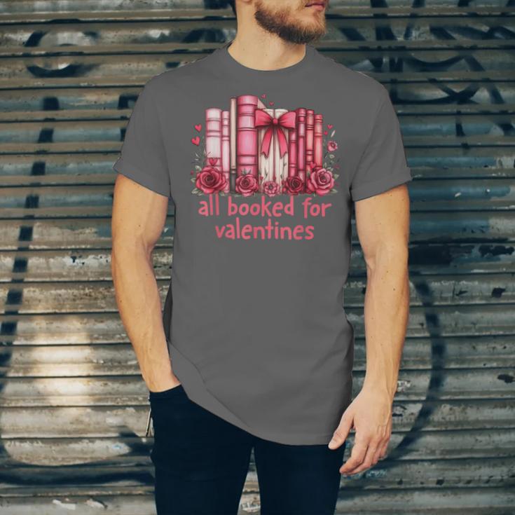 All Booked For Valentines Coquette Bow Book Lover Bookworm Unisex Jersey T-Shirt