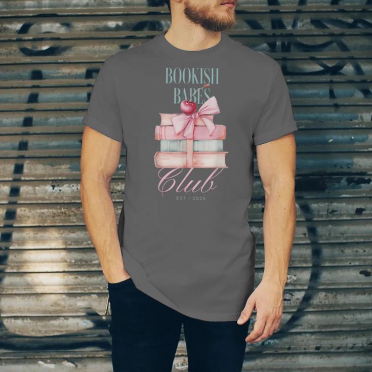 Bookish Babes Club Cute Pink Book Stack With Bow Unisex Jersey T-Shirt