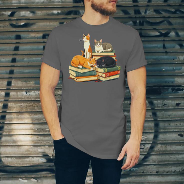 Bookish Cat Lover Cute Reading Squad Books & Kittens Love Unisex Jersey T-Shirt