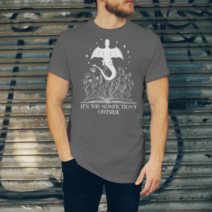 Bookish Dragon Book Club Reading Its Too Nonfictiony Outside Unisex Jersey T-Shirt Bookish Dragon Book Club Reading Its Too Nonfictiony Outside Unisex Jersey T-Shirt