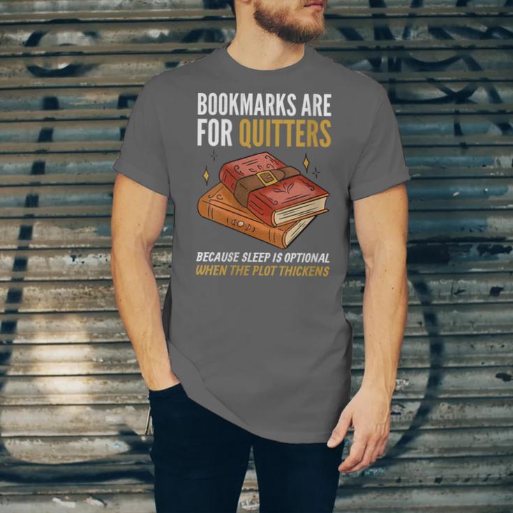 Bookmarks Are For Quitters Book Lover Saying Unisex Jersey T-Shirt