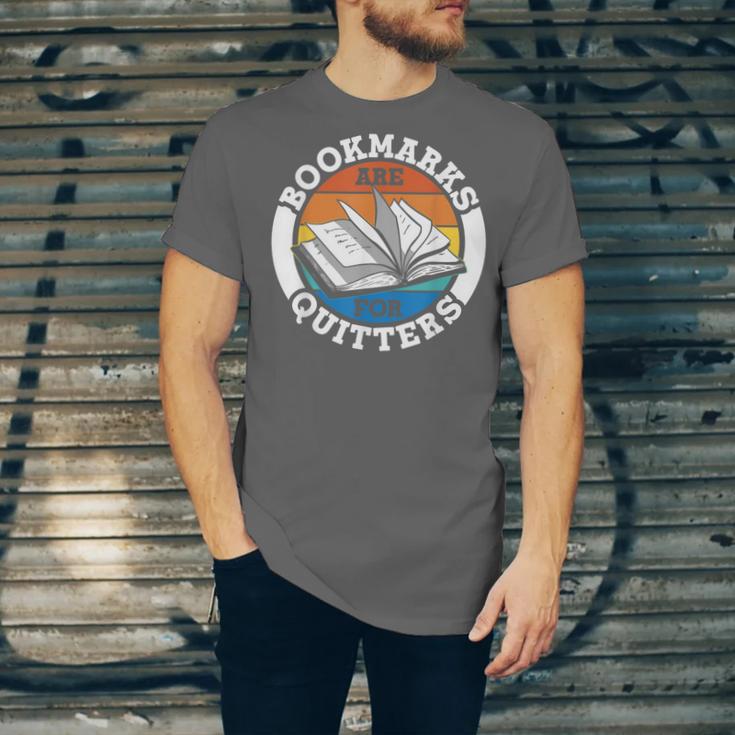 Bookmarks Are For Quitters Reader Read Book Reading Unisex Jersey T-Shirt Bookmarks Are For Quitters Reader Read Book Reading Unisex Jersey T-Shirt
