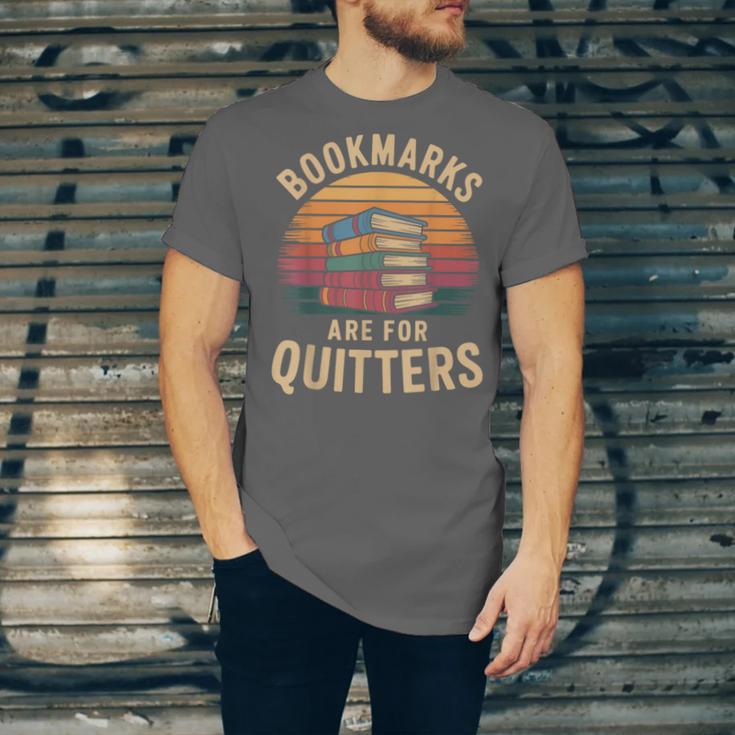Bookmarks Are For Quitters Reading Book Lovers Unisex Jersey T-Shirt Bookmarks Are For Quitters Reading Book Lovers Unisex Jersey T-Shirt