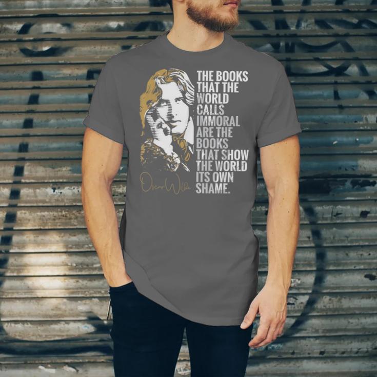Books Called Immoral World's Shame Dorian Gray Oscar Wilde Unisex Jersey T-Shirt
