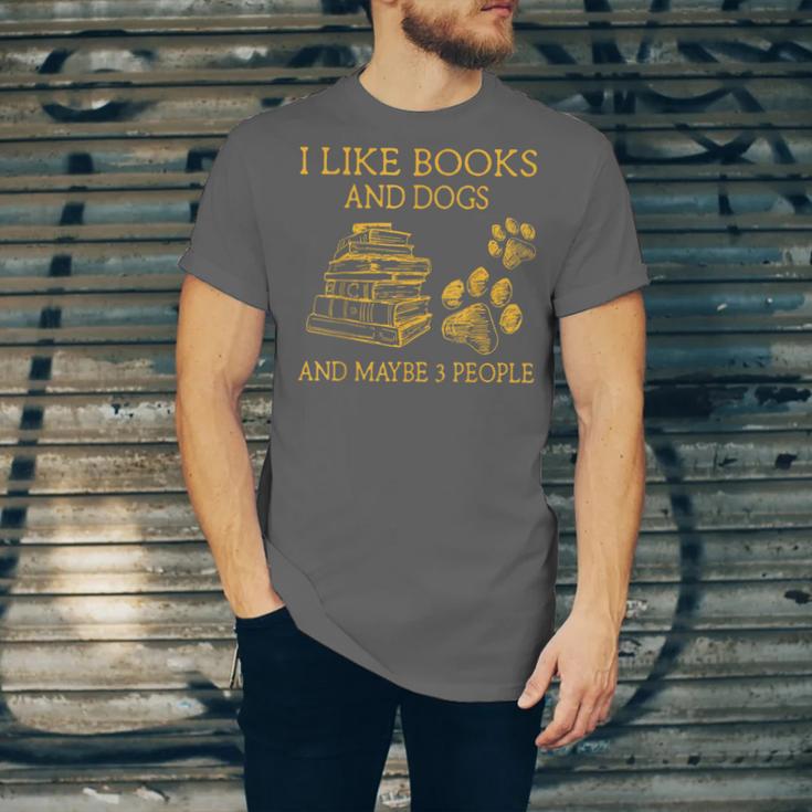 I Like Books And Dogs And Maybe 3 People Book Dog Lovers Men Women Unisex Jersey T-Shirt I Like Books And Dogs And Maybe 3 People Book Dog Lovers Men Women Unisex Jersey T-Shirt