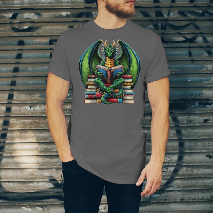 Books Dragon Reading Book Unisex Jersey T-Shirt Books Dragon Reading Book Unisex Jersey T-Shirt
