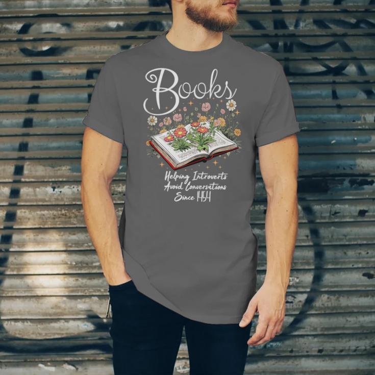 Books That Help Introverts Since 1454 Conversations Unisex Jersey T-Shirt
