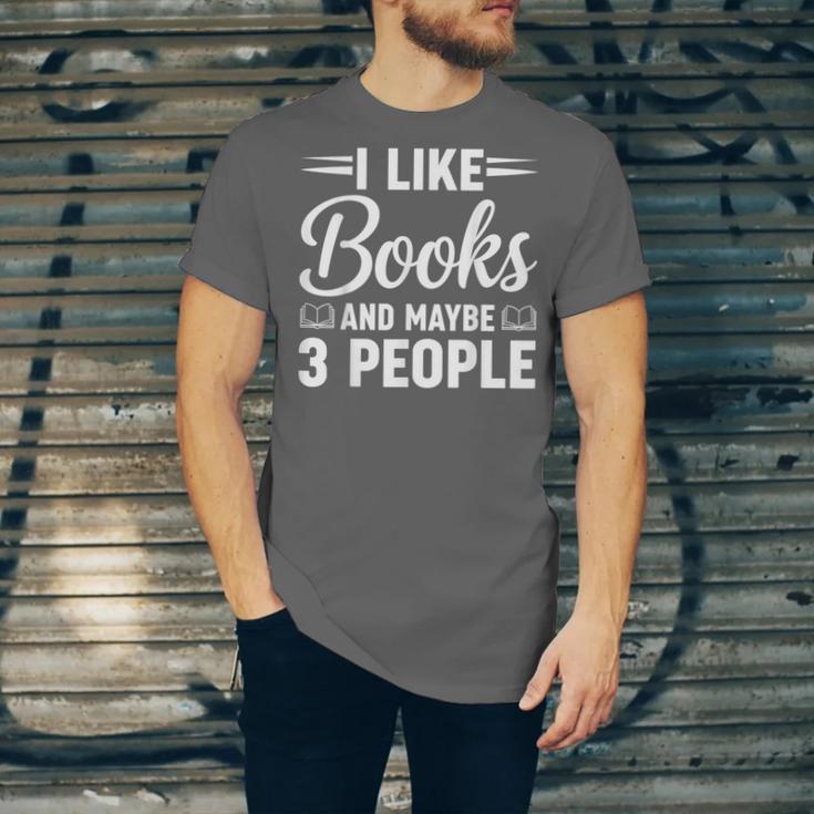 I Like Books And Maybe 3 People Unisex Jersey T-Shirt I Like Books And Maybe 3 People Unisex Jersey T-Shirt