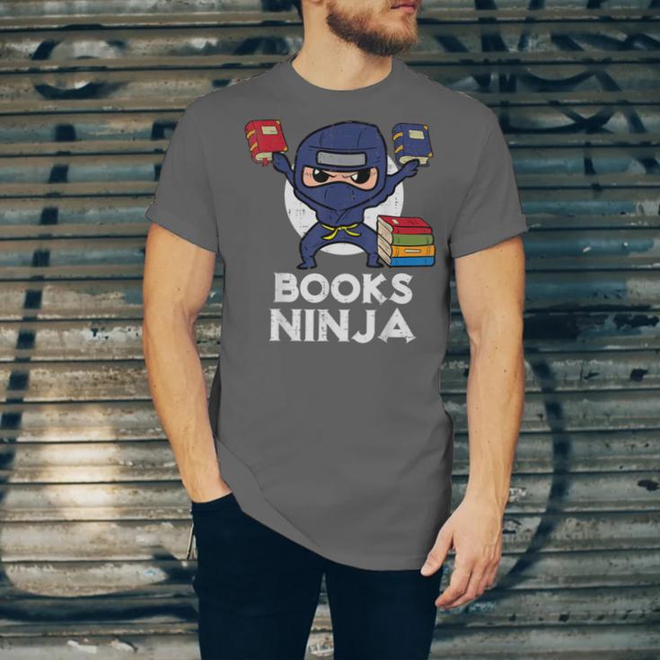 Books Ninja Read Reading Librarian Book Toddler Boys Kids Unisex Jersey T-Shirt