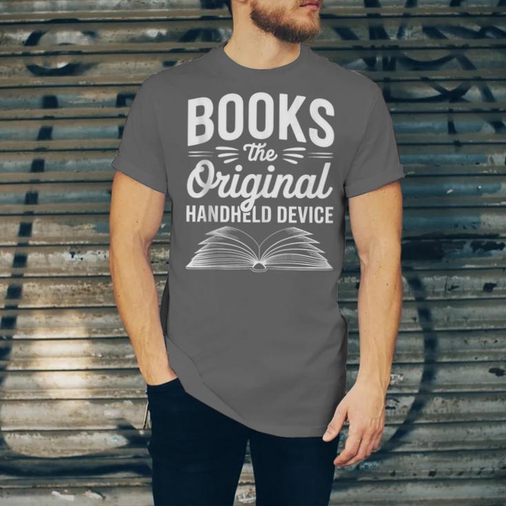 Books The Original Handheld Device Book Reading Unisex Jersey T-Shirt Books The Original Handheld Device Book Reading Unisex Jersey T-Shirt