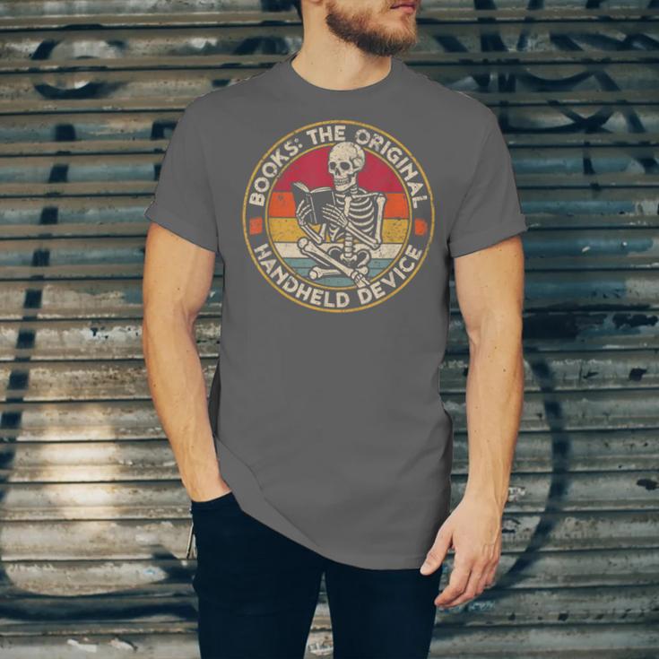 Books The Original Handheld Device Vintage Book Reading Unisex Jersey T-Shirt