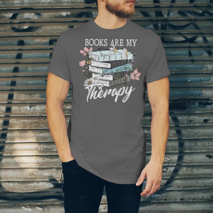 Books Are My Therapy Summer Reading Book Lovers Unisex Jersey T-Shirt