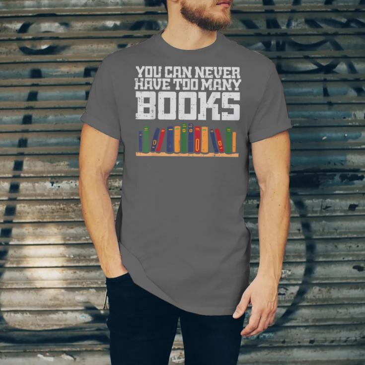 Never Too Many Books Read Book Reading Librarian Men Women Unisex Jersey T-Shirt Never Too Many Books Read Book Reading Librarian Men Women Unisex Jersey T-Shirt
