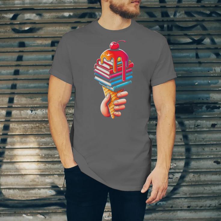 Books Reading Ice Cream Unisex Jersey T-Shirt Books Reading Ice Cream Unisex Jersey T-Shirt