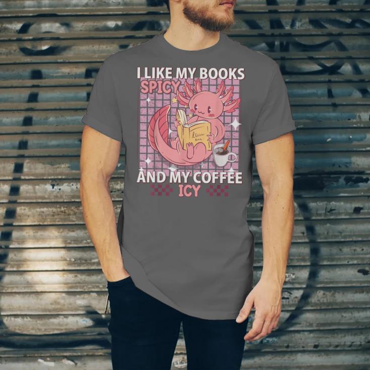 I Like My Books Spicy And My Coffee Icy Librarian Unisex Jersey T-Shirt